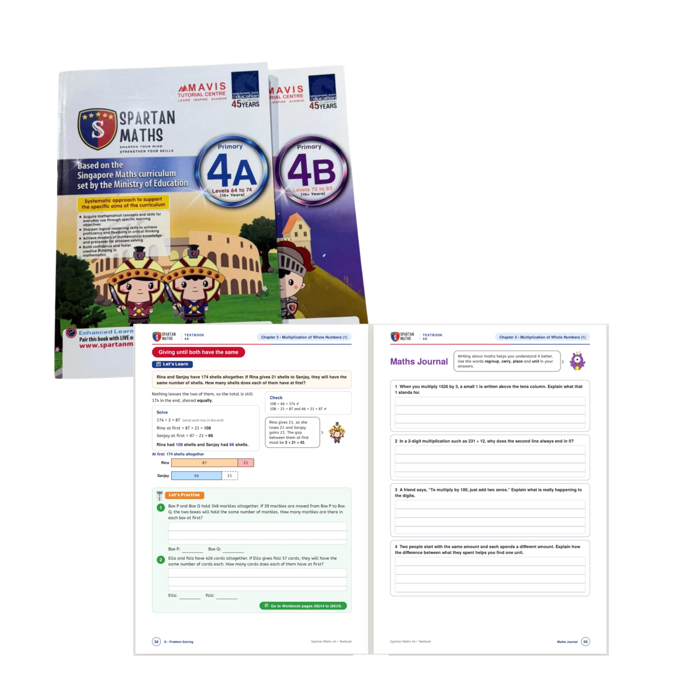 Spartan Maths Primary 4A and 4B textbooks